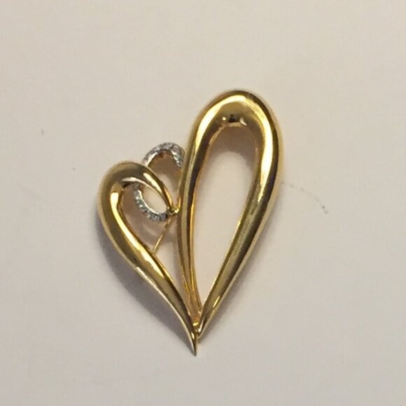 Gold Heart Brooch - Picture 1 of 1